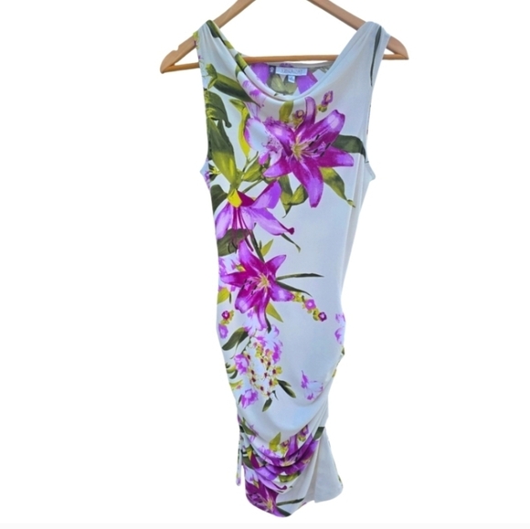 Jennifer Lopez Purple and Green Floral Dress - Picture 3 of 7